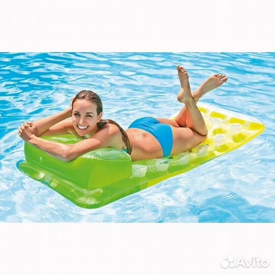 Матрас цветной с лунками с подголовником 188х71см