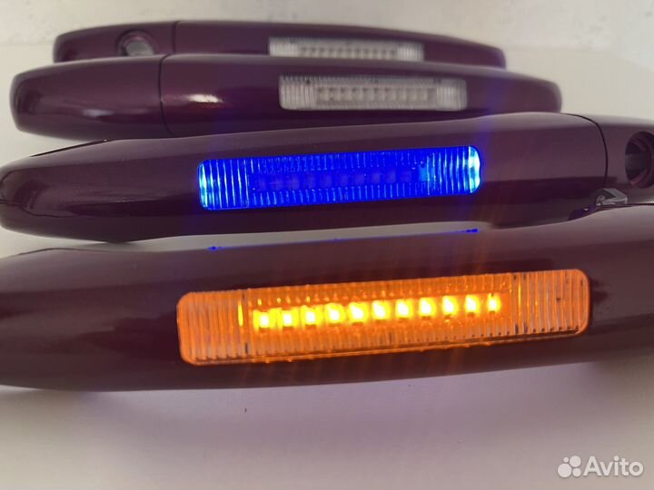 Евро ручки ваз 2114 2109 Красные с подсветкой