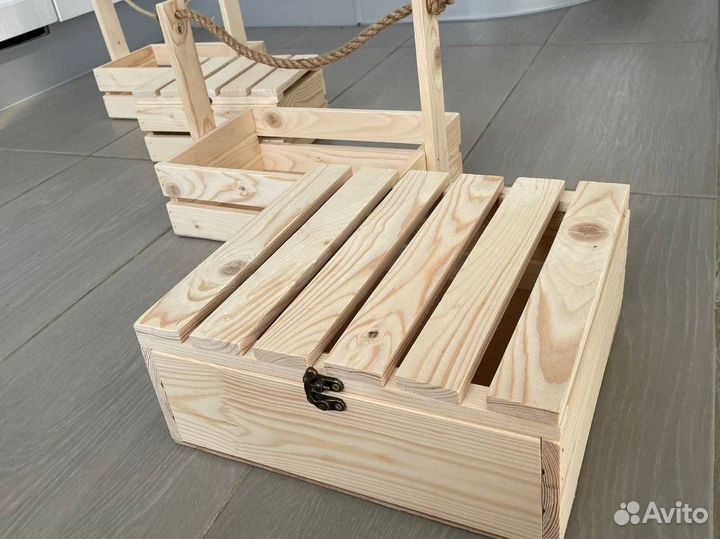 Деревянные ящики / Ящик деревянный с крышкой