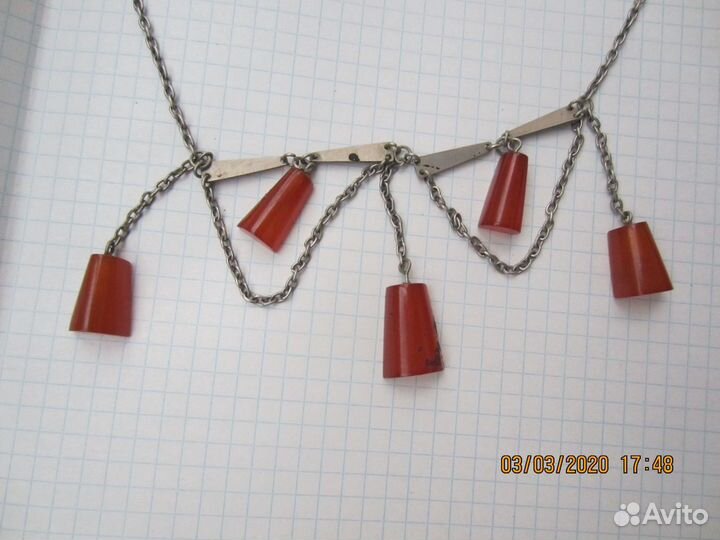 Колье с янтарем СССР Натуральный Янтарь