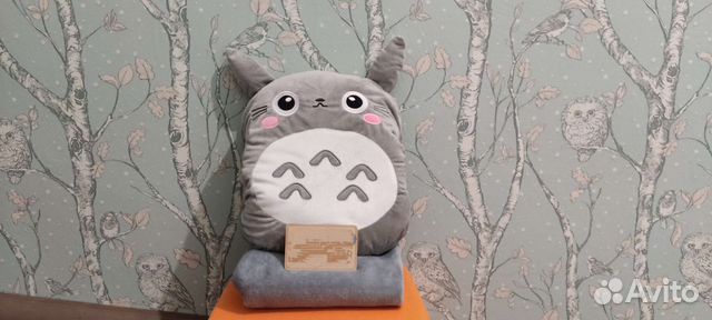 Тоторо игрушка одеяло муфта плед подушка 3 в 1