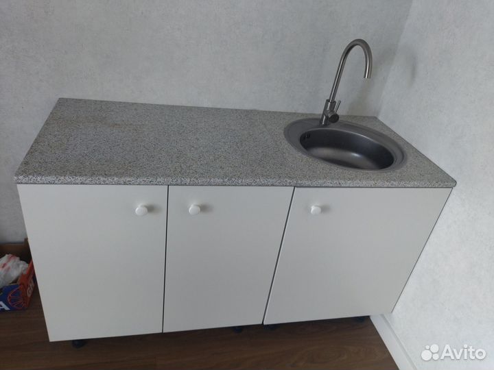 Кухонная тумба, мойка + смеситель