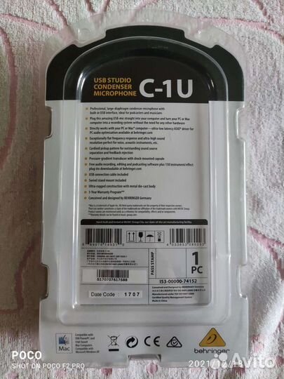 Студийный микрофон Behringer C-1U