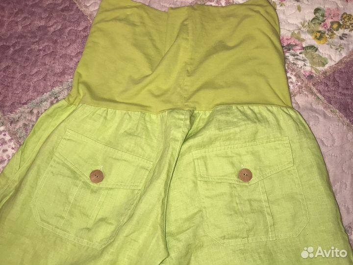 Льняные брюки для беременных размер M