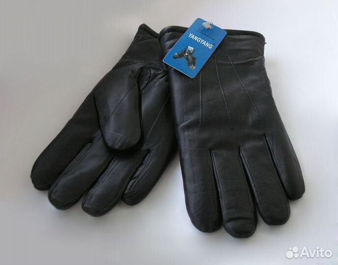 Мужские кожаные перчатки новые, зимние