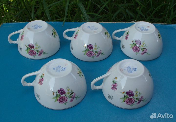 Чайный сервиз гвоздика Дулёво СССР 1958г