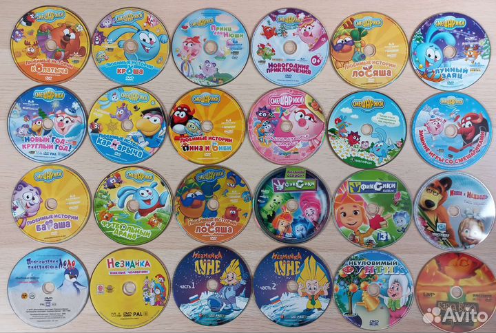 Видеодиски для детей смешарики и другие 26шт