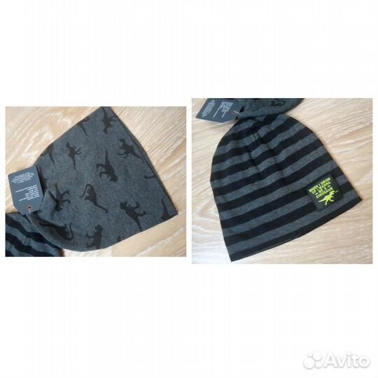 Новые фирменные шапки двойной трикотаж 1-3 года