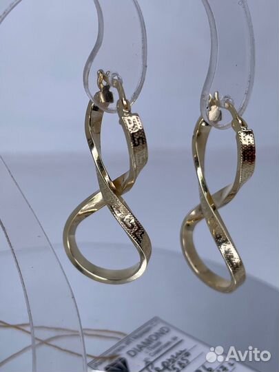 Золотые серьги 2.69 гр., лимонка