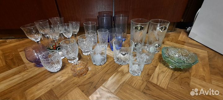 Стаканы гусь хрустальный СССР рюмки и другие