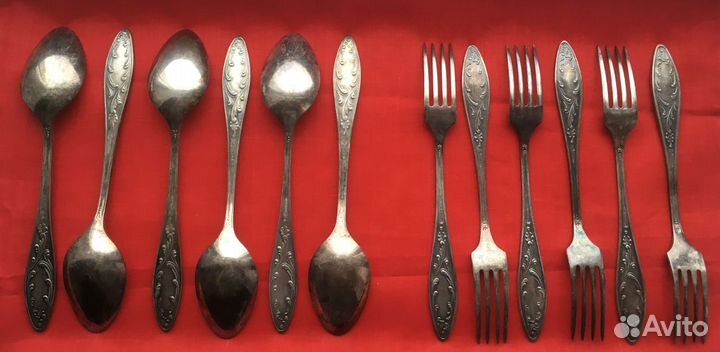 Набор столовых приборов мельхиор СССР