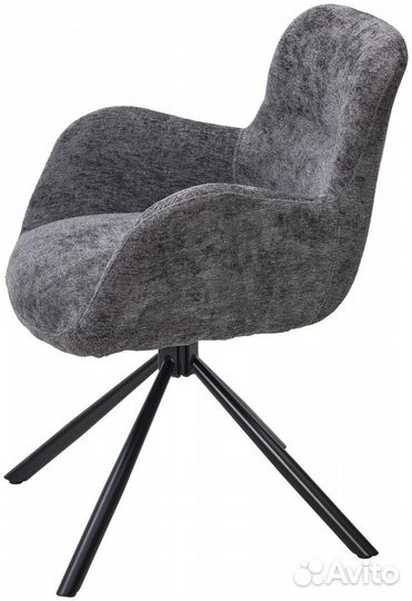 Стул Luis шенил серый, поворотно-возвратный механизм 180 градусов