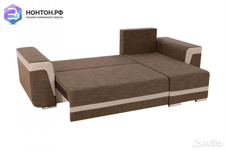 Диван угловой еврокнижка Марракеш коричневый