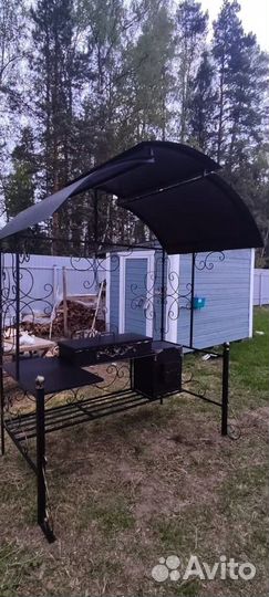 Мангал с печью и столиком