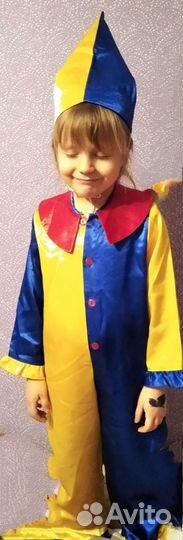 Новогодний костюм 3-5лет клоун петрушка гном