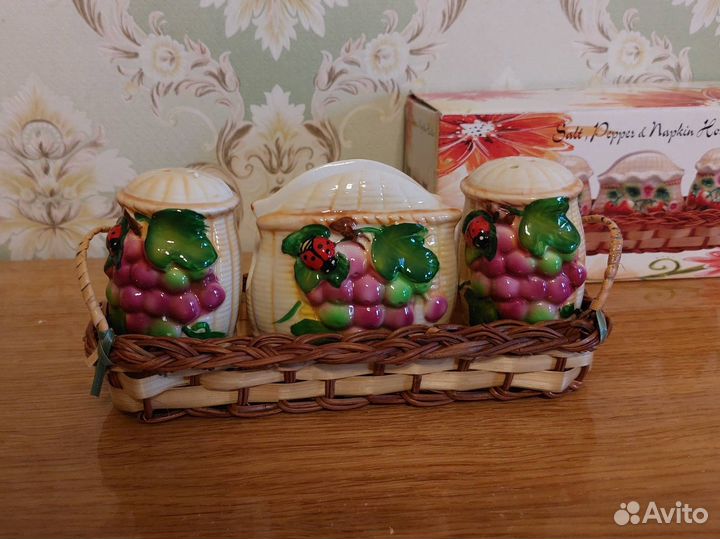 Набор для специй, салфетница (керамика)