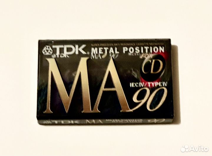 Запечатанная аудиокассета TDK MA 90 Metall