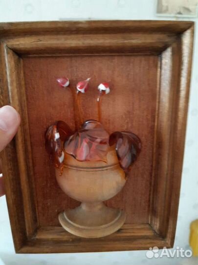 Настенная тарелка панно СССР гжель