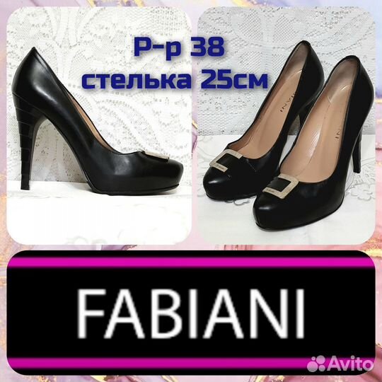 Шикарные кожаные туфли от Fabiani(Италия)р-р 38