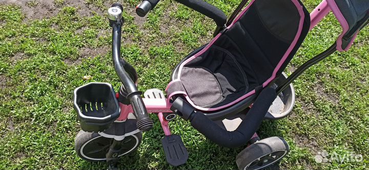 Велосипед трехколесный Kreiss с тентом Розовый