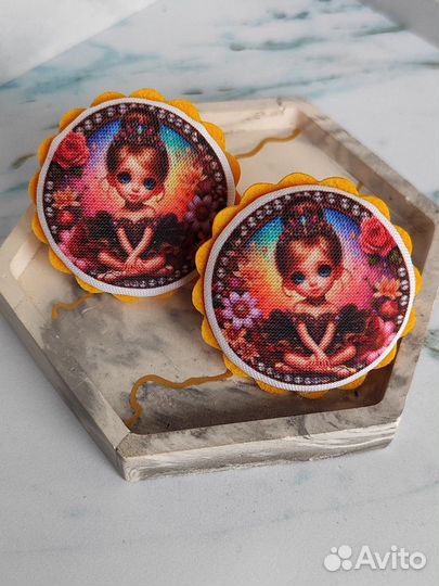 Резинки для волос пуговки ручная работа девочки