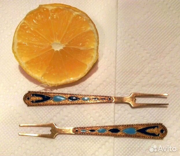 Вилка одна винтаж позолочен. серебро 875 Звезда