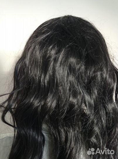 Парик чёрный длинный кудрявый