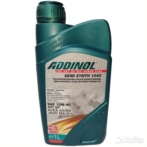 10w-40 addinol Semi Synth 1л
