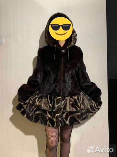 Шуба норковая с капюшоном