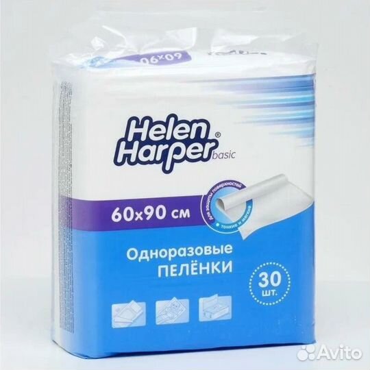 Пеленки одноразовые 60х90 Helen Harper 90 шт