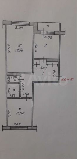 2-к. квартира, 54 м², 4/5 эт.