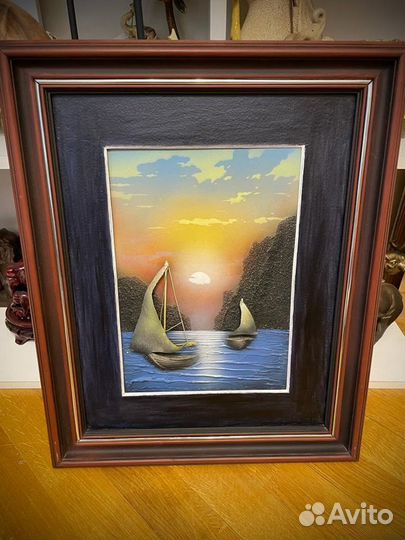 Картина обьемная. Лодки