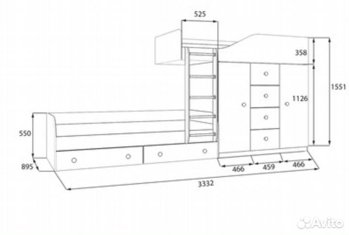 Продам детскую кровать двухярусную