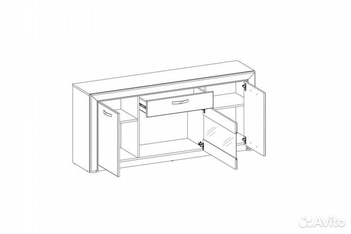 Тумба RTV 1V2D1S, olivia, цвет вудлайн крем/дуб ан