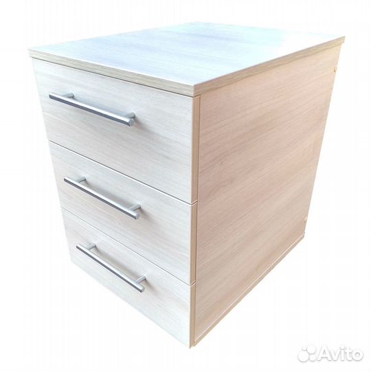 Тумба тумбочка 3 ящика ручки рейлинги на колёсах