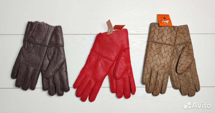 Женские Дубленочные Перчатки Зимние Теплые