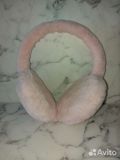 Розовые Меховые наушники / зимние наушники (ушки)