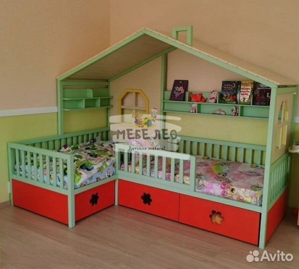 Детская кровать для двоих деревянная