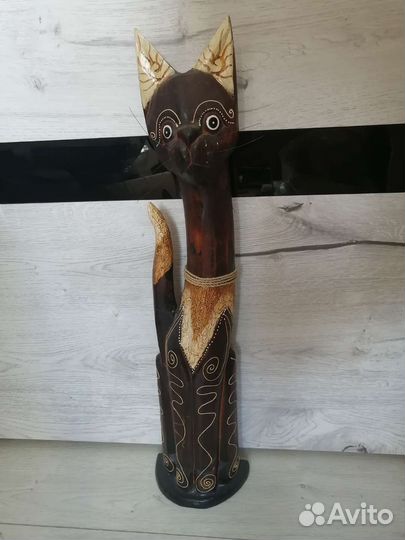 Статуэтка кошка деревянная