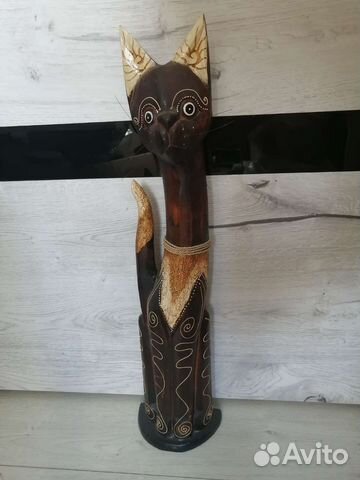 Статуэтка кошка деревянная