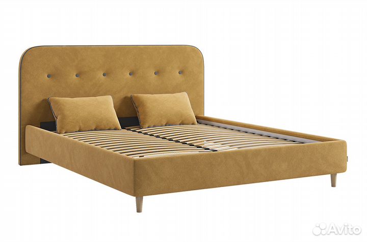 Кровать с основанием Лео 160х200 см (медовый (велю