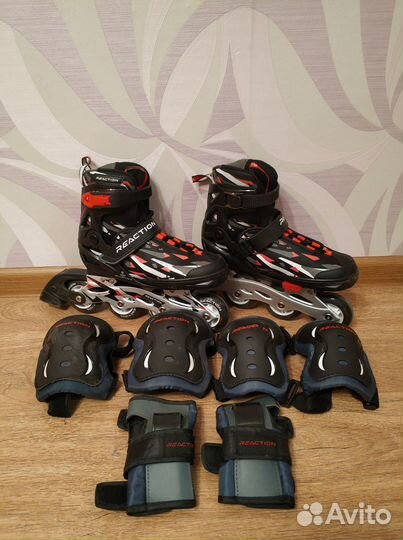 Роликовые коньки и защита