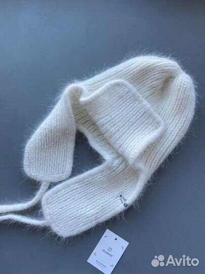 Шапка ушанка женская вязаная