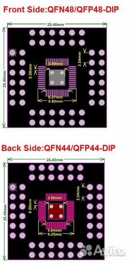 Универсальный адаптер QFN48, QFN44 (0.5 мм)