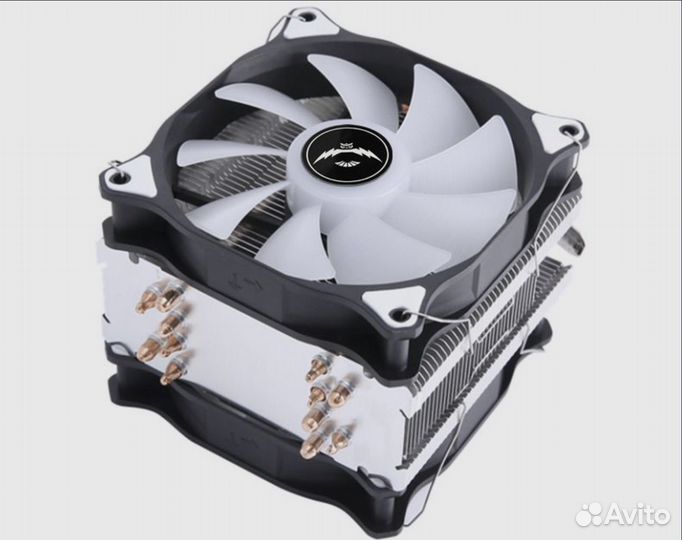 Кулер процеccорный 2 вентилятора 4 пин