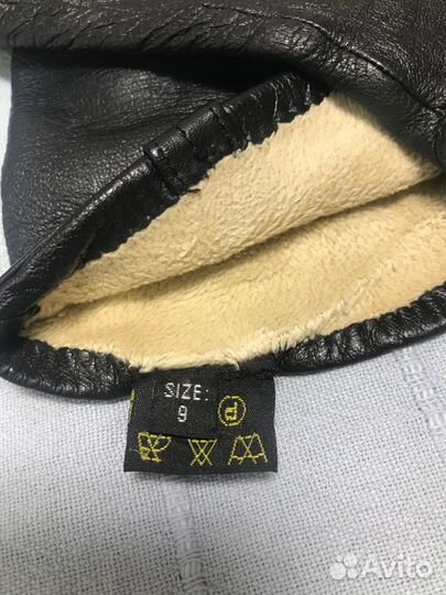 Перчатки кожаные + ремешок женский