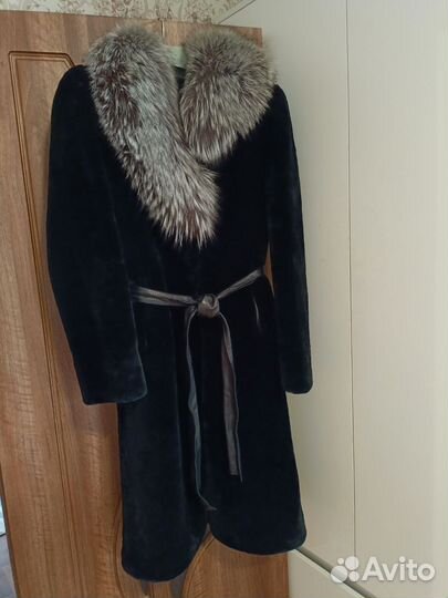 Шуба мутоновая 44 46 черная