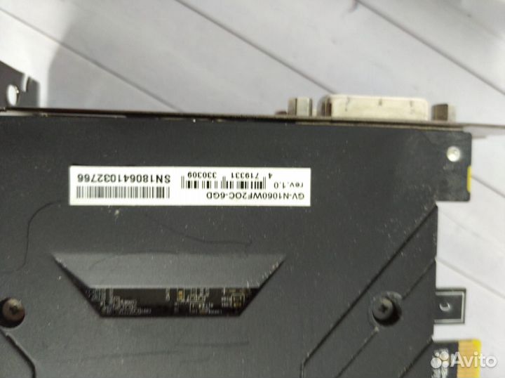 Игровая видеокарта GigaByte Windforse GTX 1060 6gb