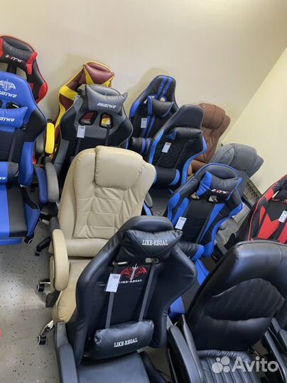 Магазин компьютерные красла текстиль/кожа