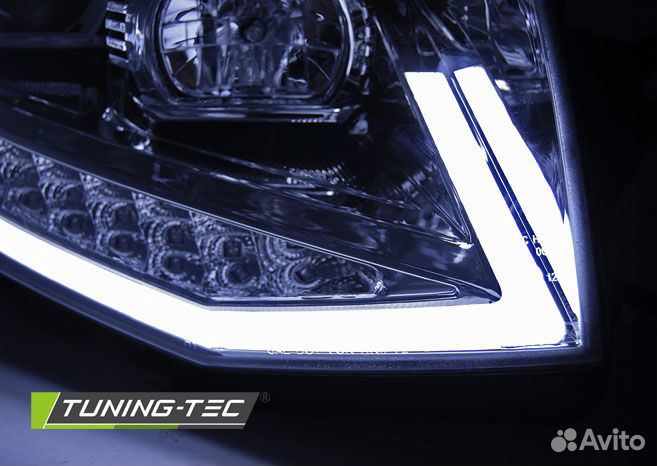 VW T6 15-19 Фары с tube light трубками хром